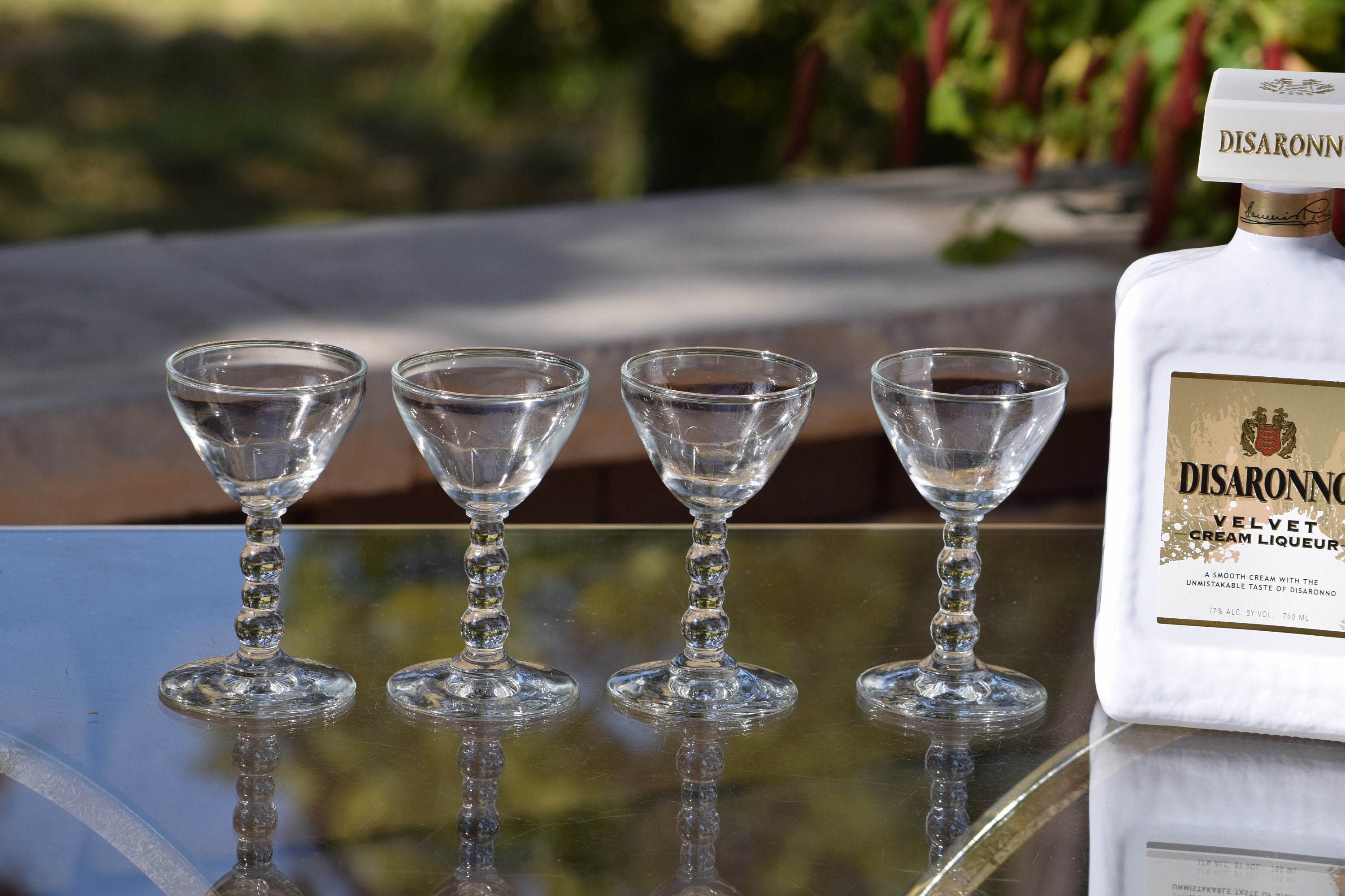 4 Vintage Sherry Cordials Liqueur Glasses, 3 oz After Dinner Drink