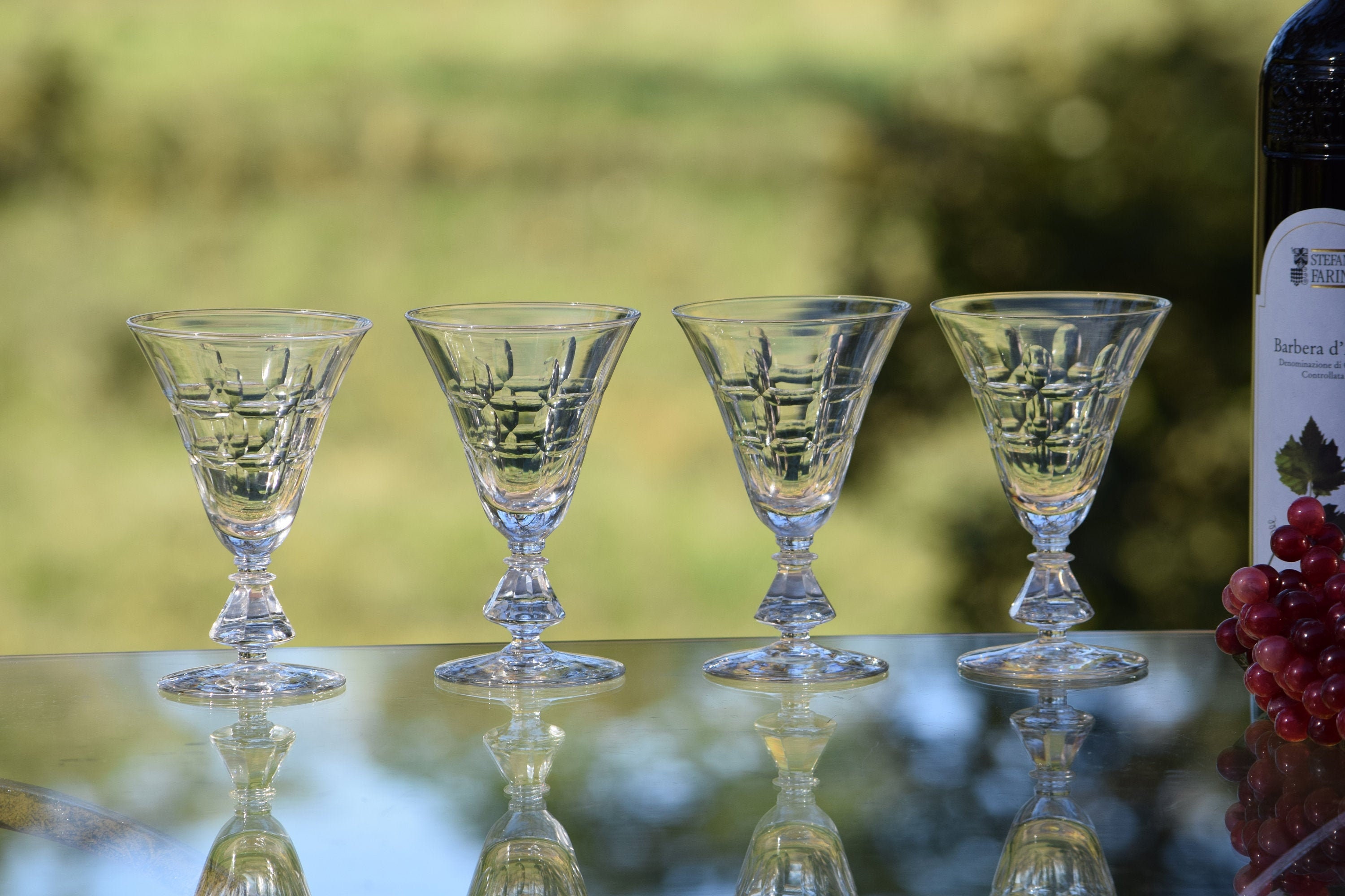 Vintage Crystal Wine Cordials, Set of 4, Vintage 4 oz After Dinner