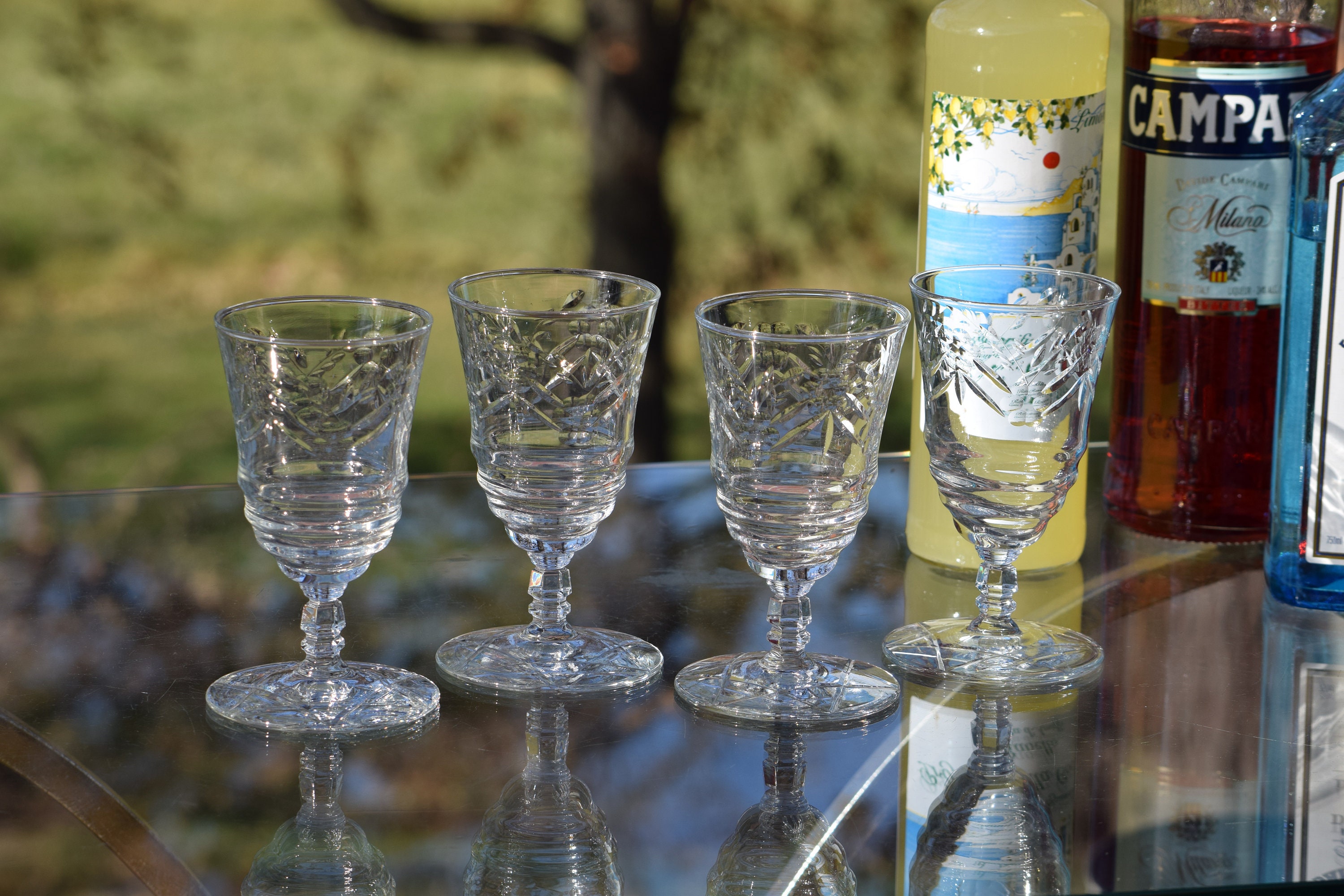 4 Vintage Etched Wine Glasses, 1950's Rock Sharpe After Dinner Drink 5-6 Oz  Liqueur Wine Glasses, Dessert Wine Glasses, White Wine Glasses 