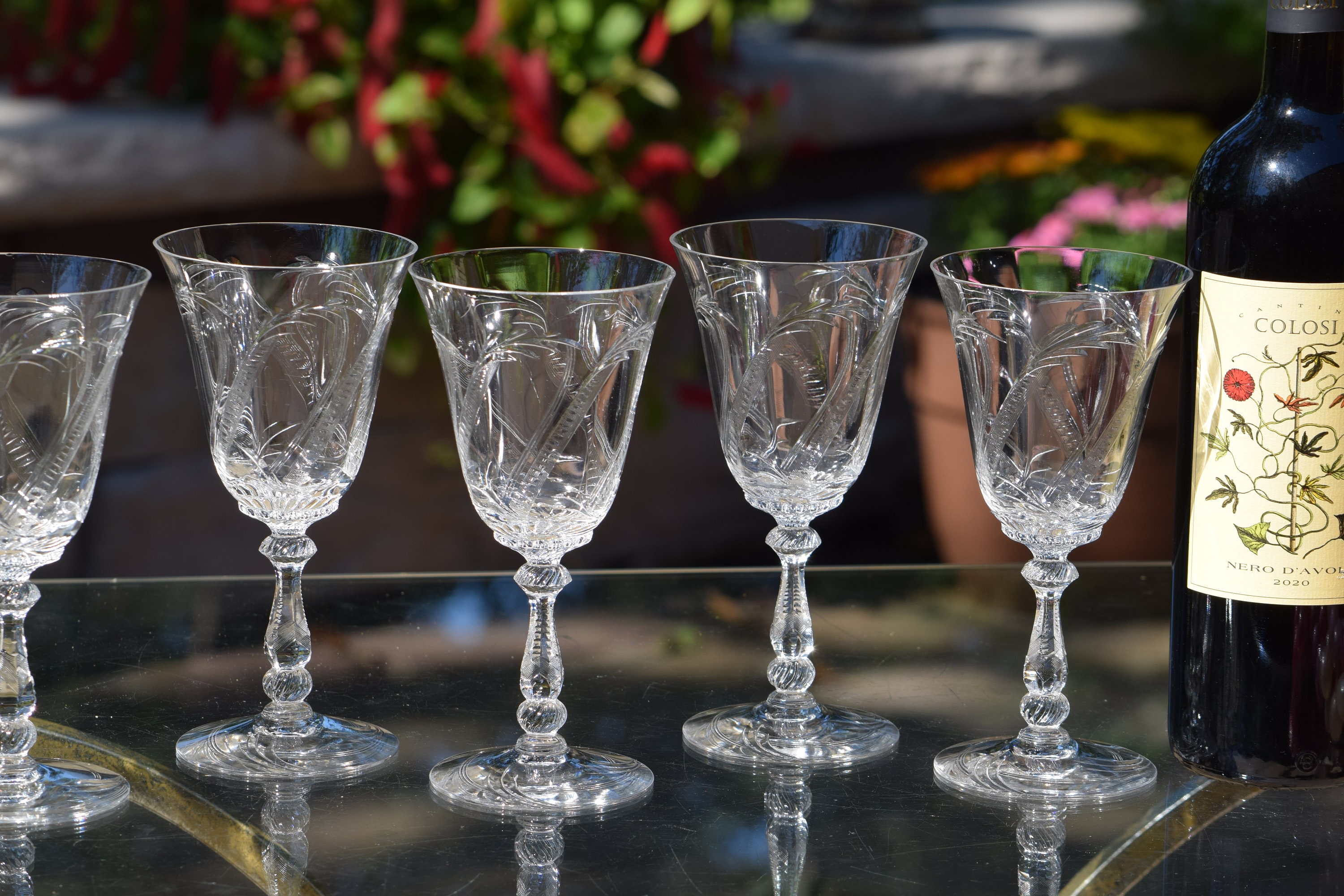 6 Vintage Crystal Port Wine Glasses, Heisey, New Era Clear, C