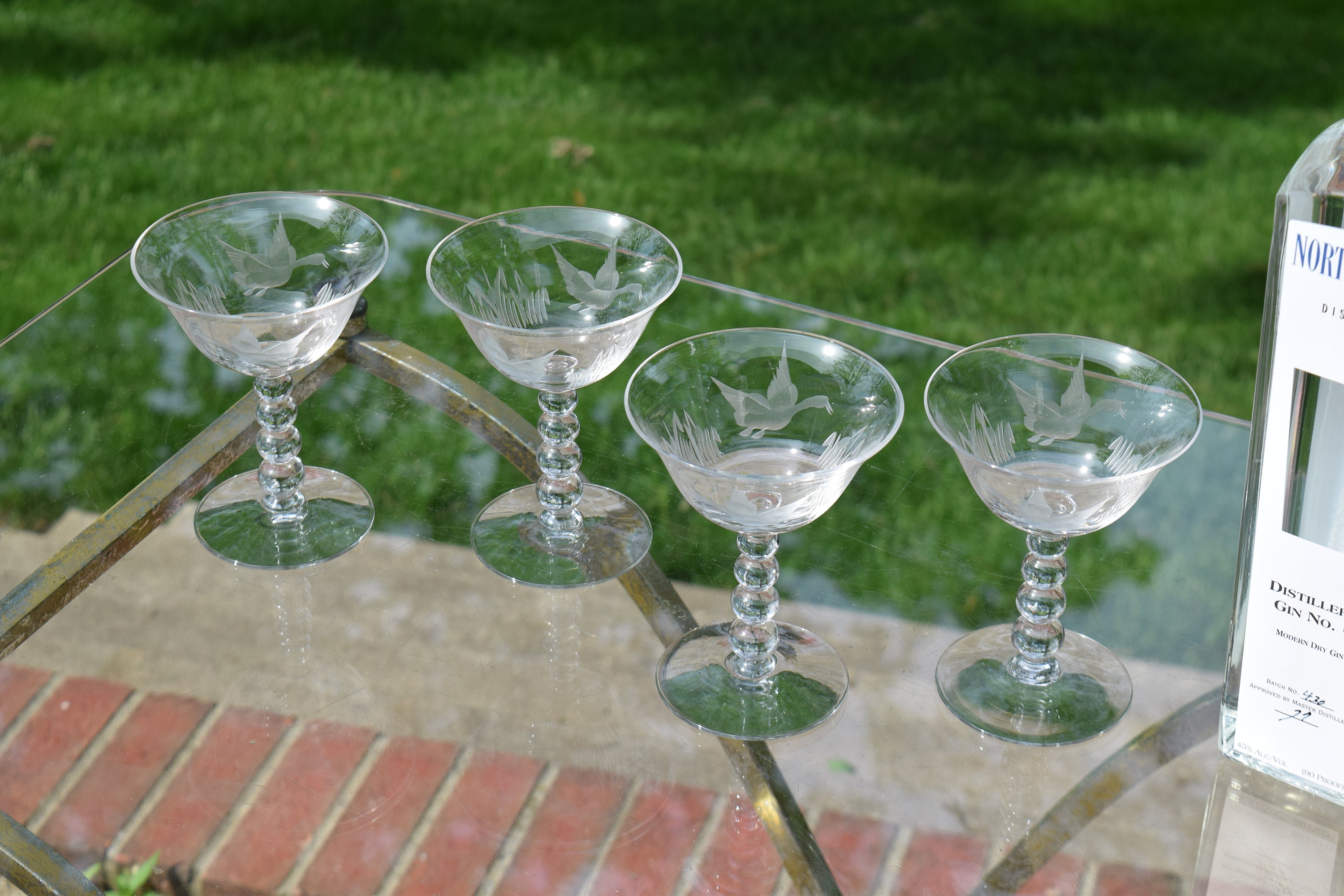 6 Vintage Cocktail - Martini Glasses, Candlewick, circa 1950's