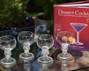 Vintage Crystal Liqueur Glasses - Set of 4 - 3oz Port Wine Cordials