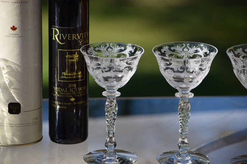 Port Diffin Vintage Etched Port Wine Glasses - Tiffin Franciscan Byzantine Set of 5 ...