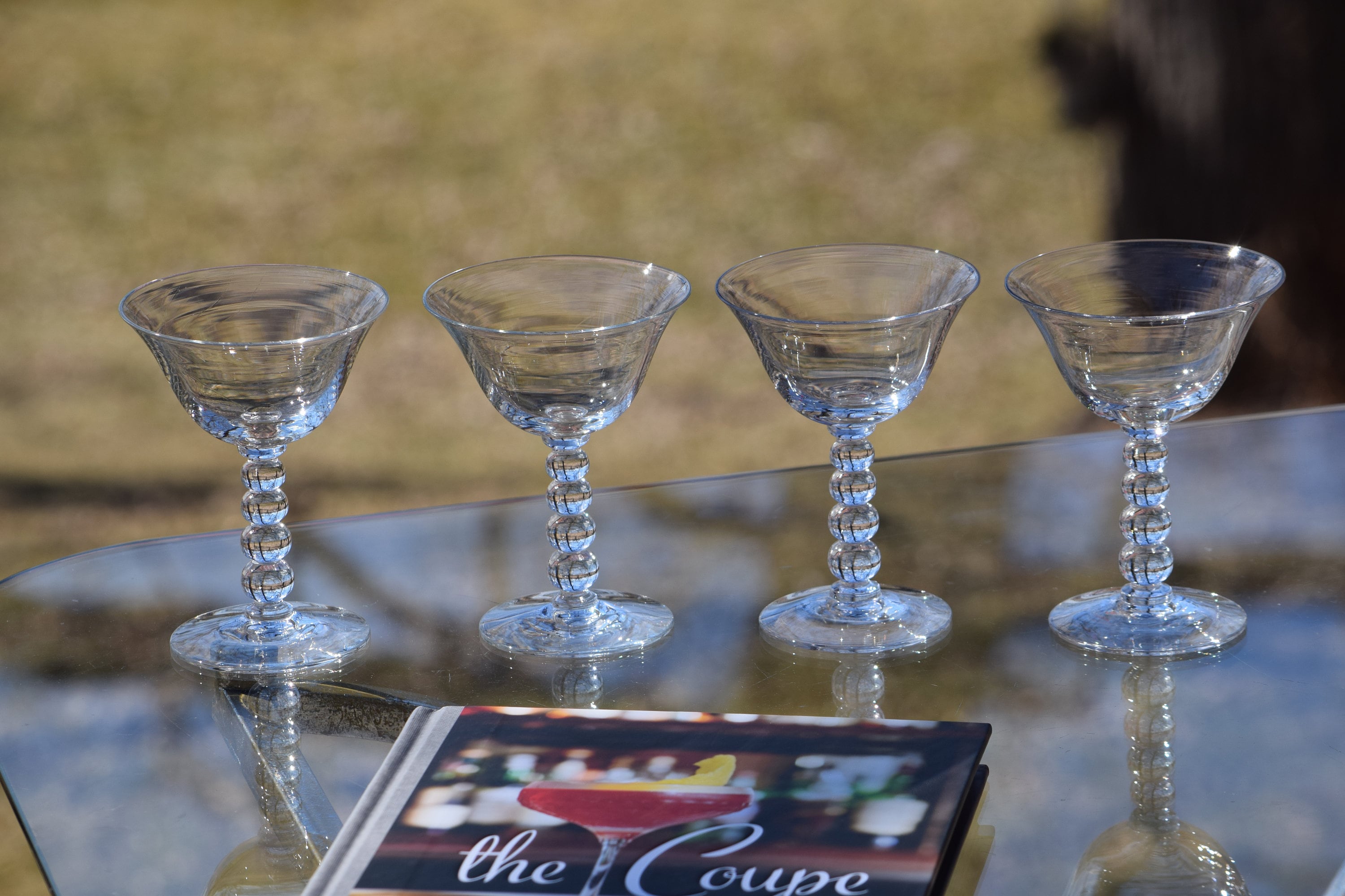 Vintage Cocktail Martini Glasses, Set of 4, Imperial Glass