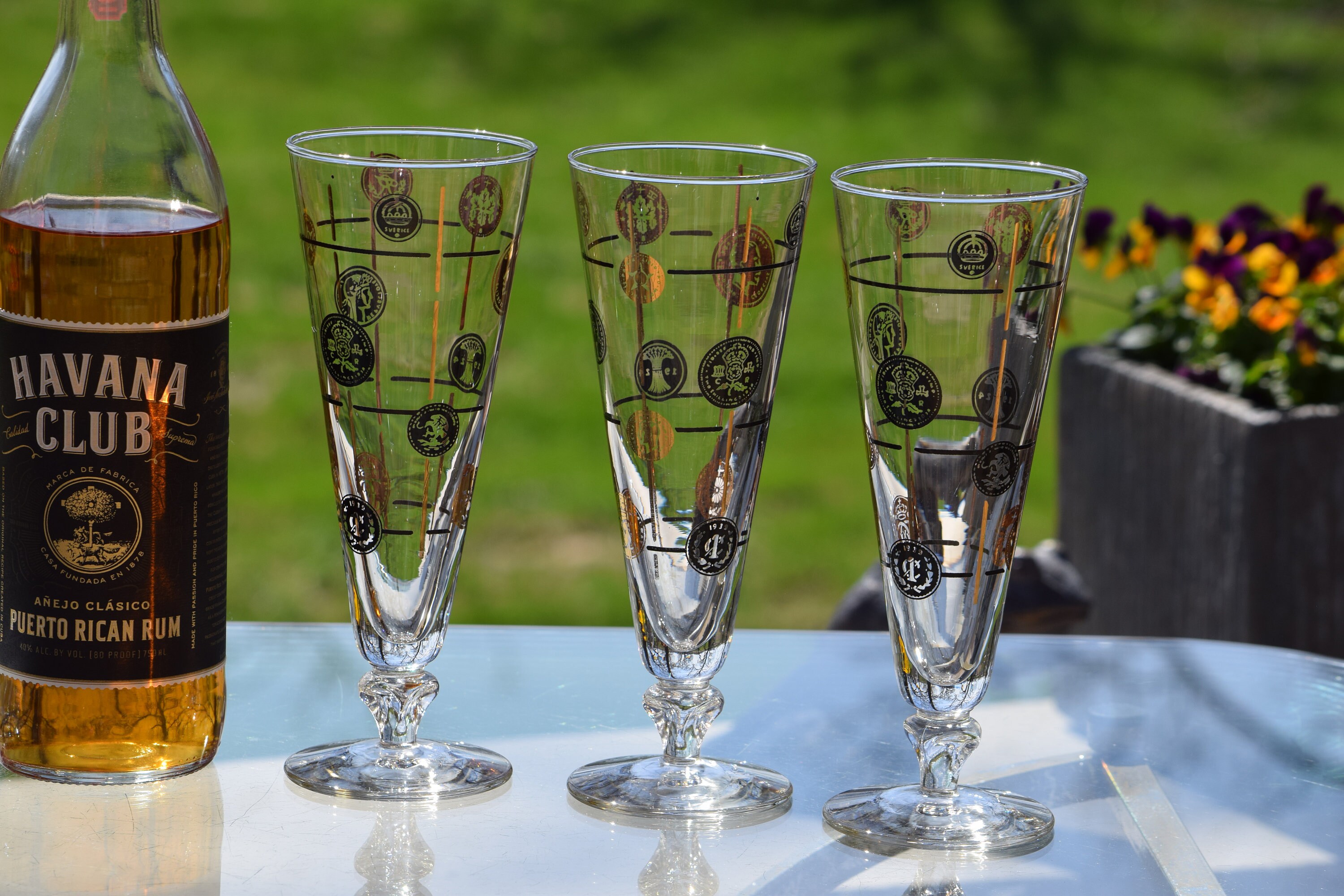 6 Vintage Etched Beer - Cocktail Glasses, 1950's, Vintage Specialty Beer  Glasses ~ Sling Glasses, 10 oz Vintage Footed Collins Glasses