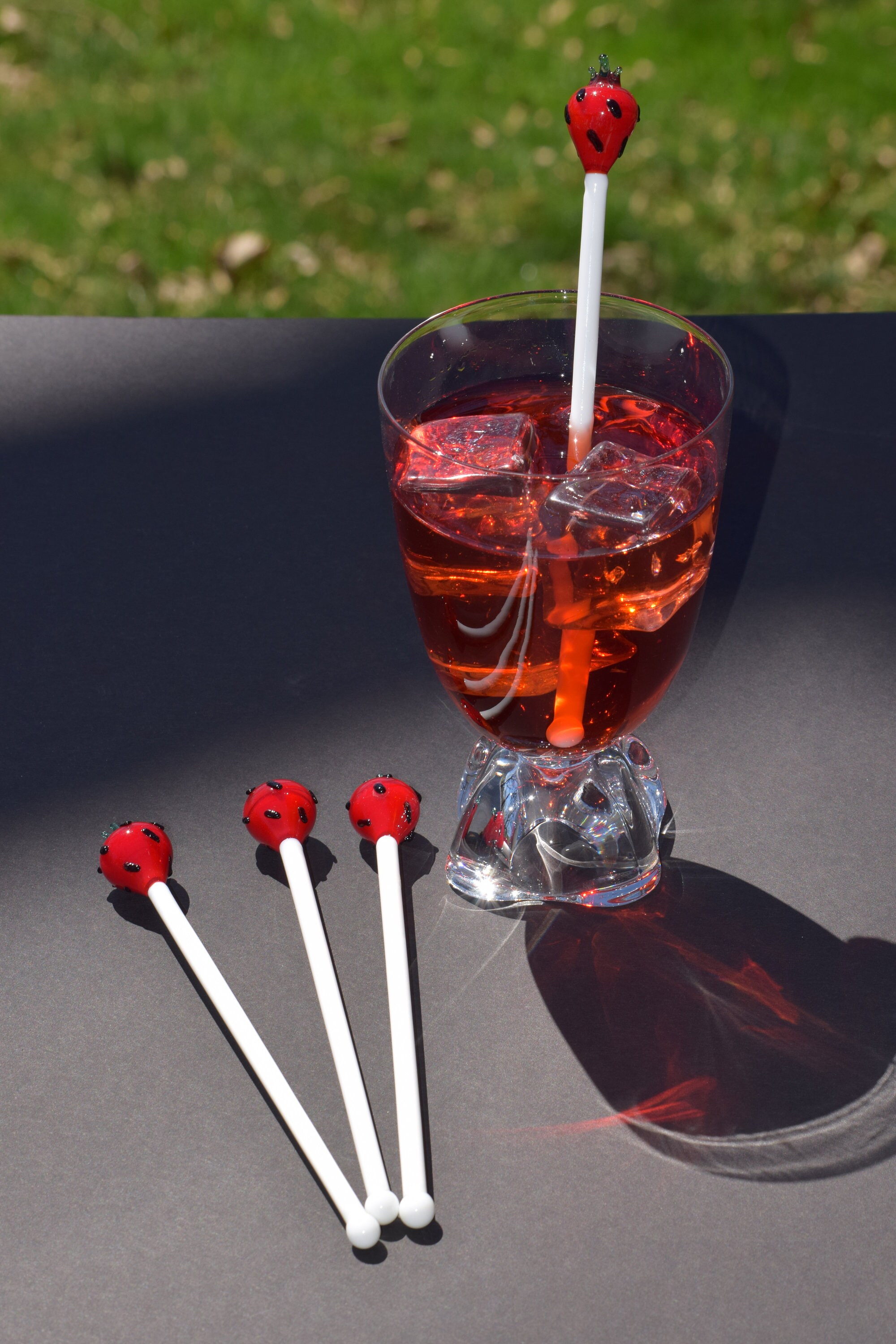 Vintage Cocktail Swizzler Sticks, Set of 4, Vintage Glass Cocktail