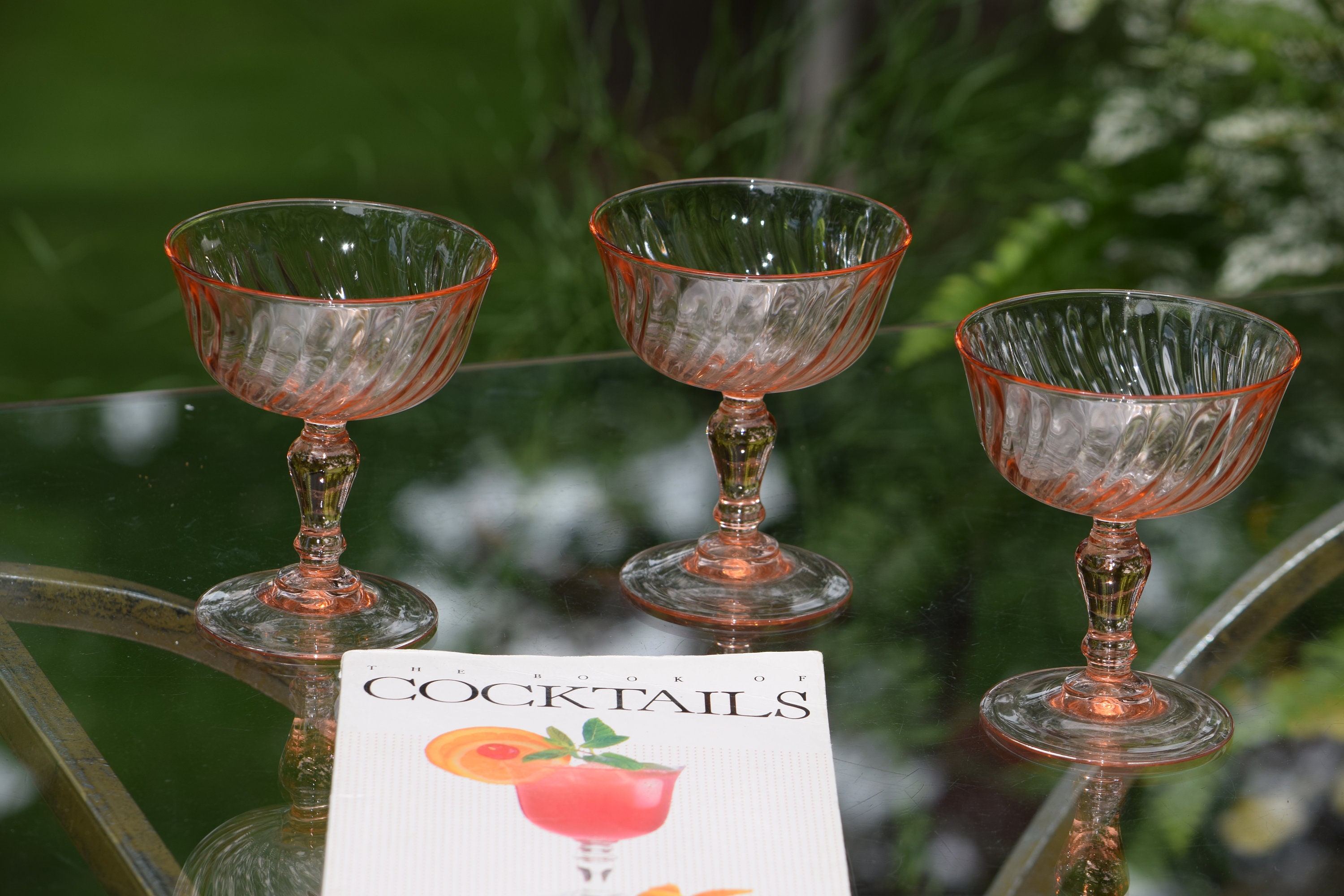 depression glass martini glasses