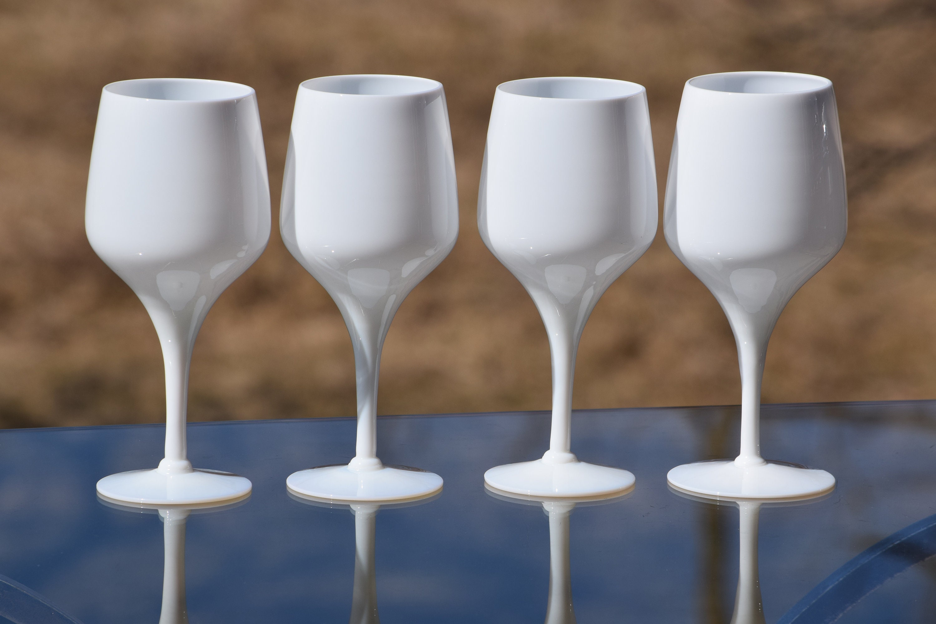 Vintage White A Wine Glass Set of 2