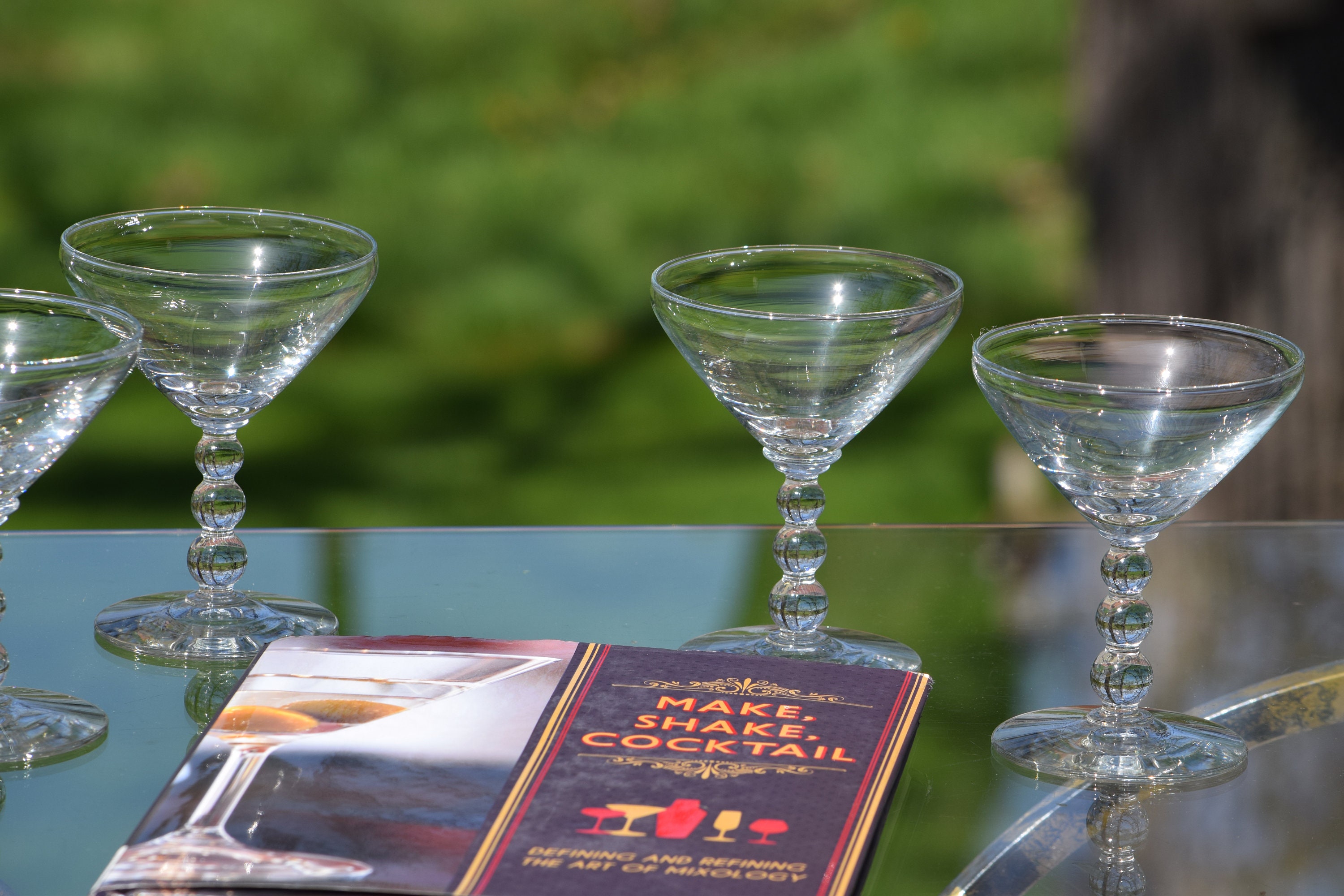 6 Vintage Cocktail - Martini Glasses, Candlewick, circa 1950's