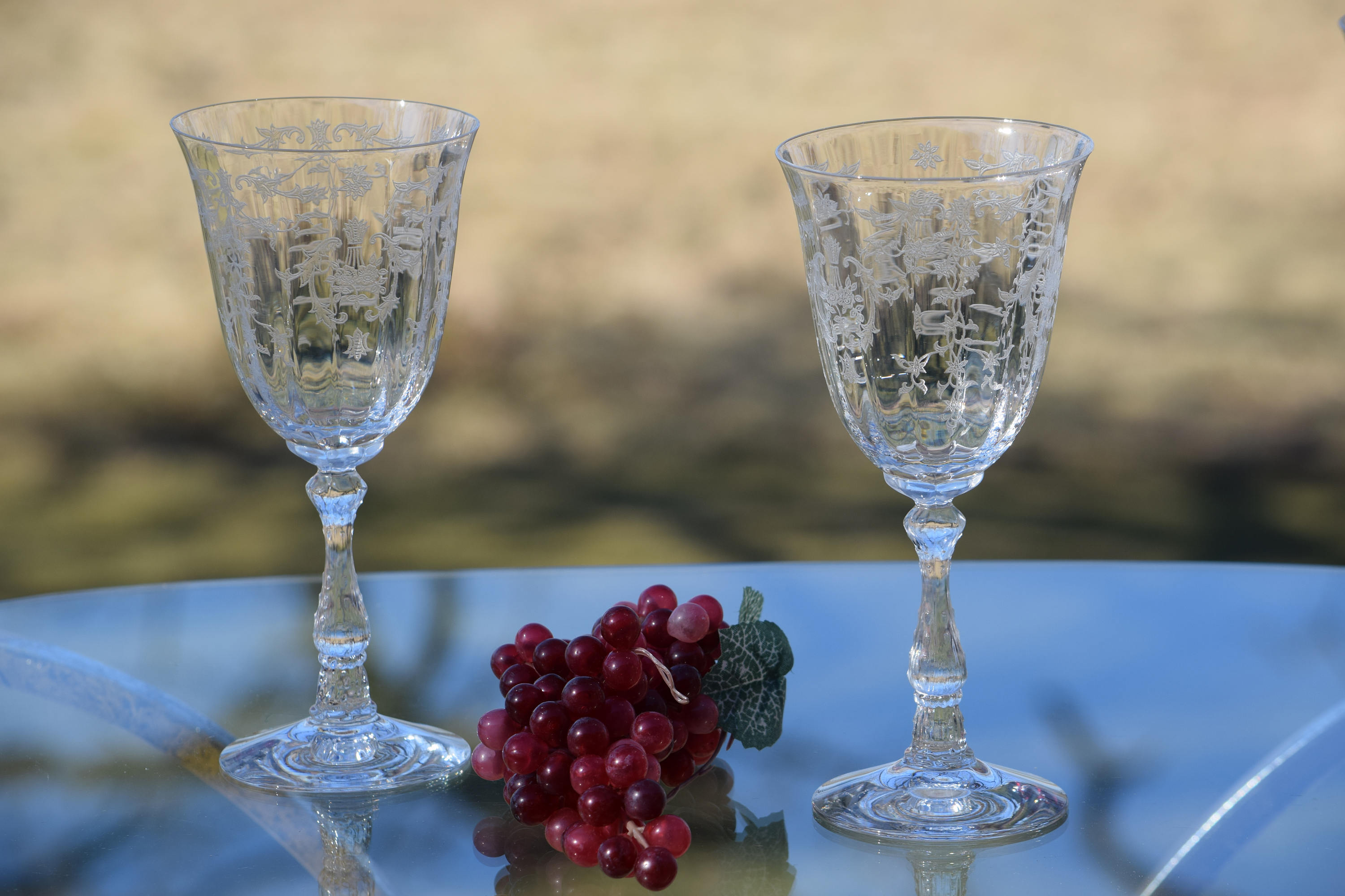 Vintage Wine or Water Goblets by Newton Crystal Co. Hand Blown Tall St –  Anything Discovered