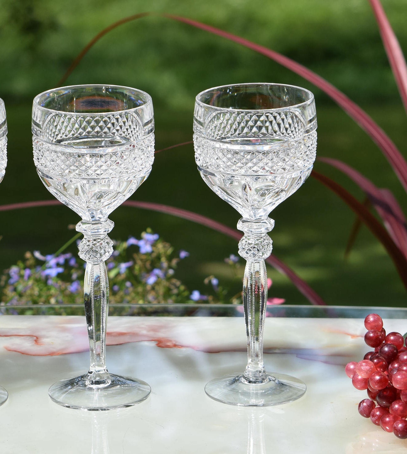 Reserved For P Sold Sold Vintage Crystal Wine Glasses Set Of 8 Tall