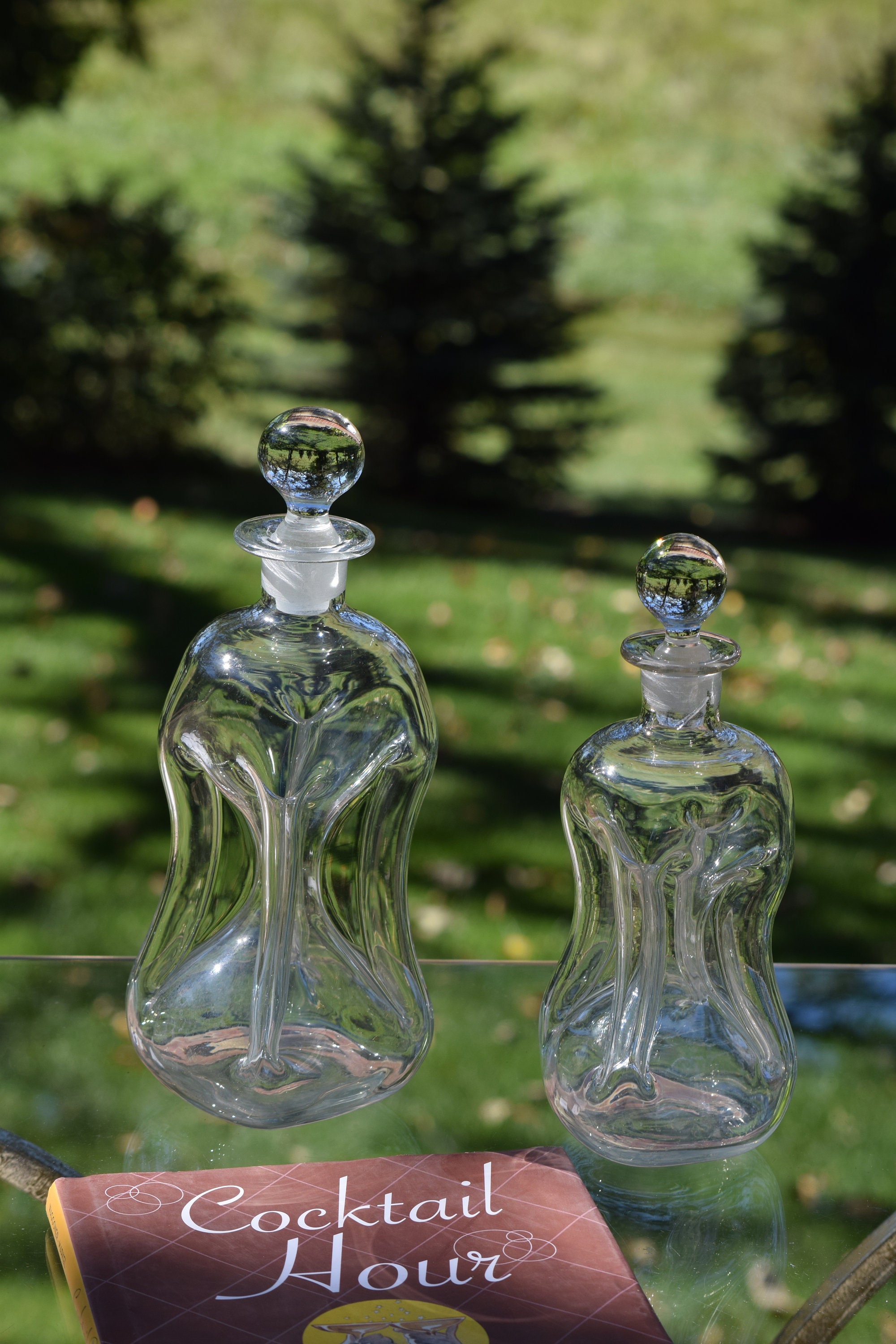 Vintage Set of Art Deco Holmegaard KLUK KLUK Wine DECANTER w/ Stopper