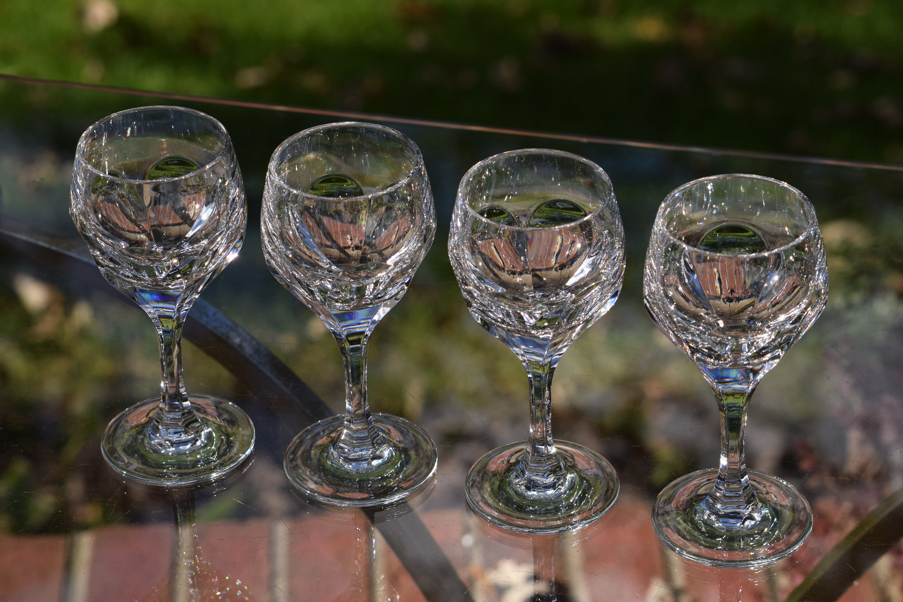 Vintage Crystal Wine Cordials, Set of 7, 4 oz After Dinner Liquor Port