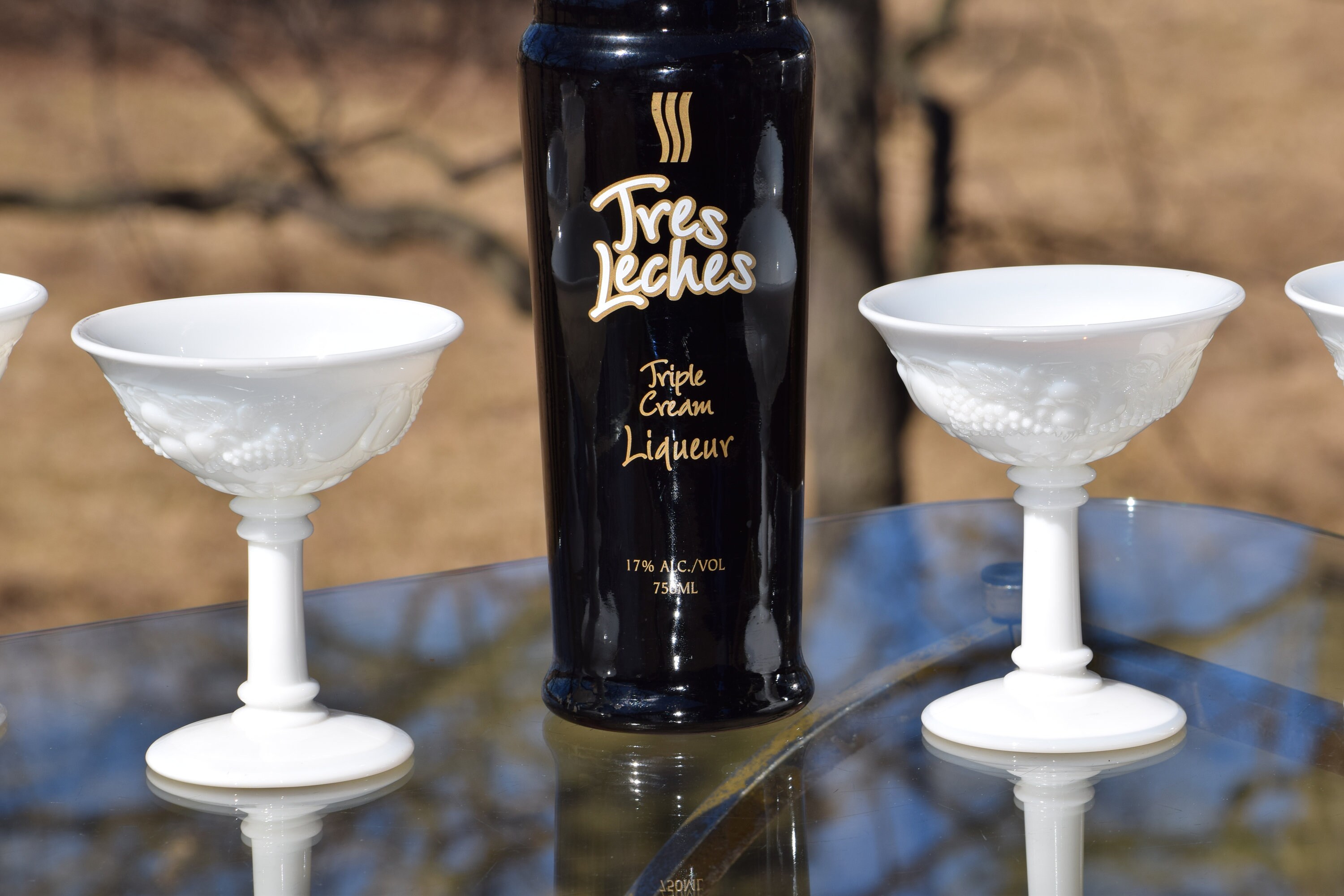 Vintage White Milk Glass Cocktail Glasses, Westmoreland Milk Glass, circa 1930's, Set of 6