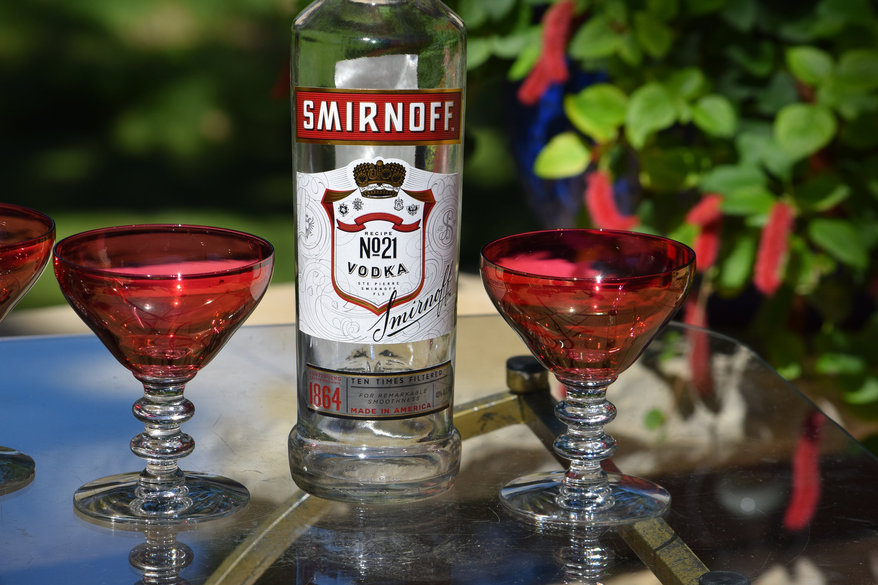 Red Co. Set of 4 Clear Glass Barware, Classic Long Stemmed Martini — Red  Co. Goods