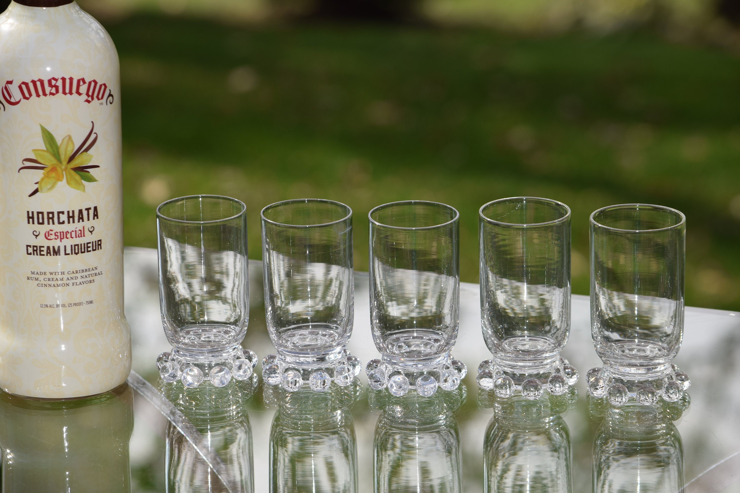 Vintage Wine Liquor Glasses, Set of 5, Candlewick, circa 1943, Unique