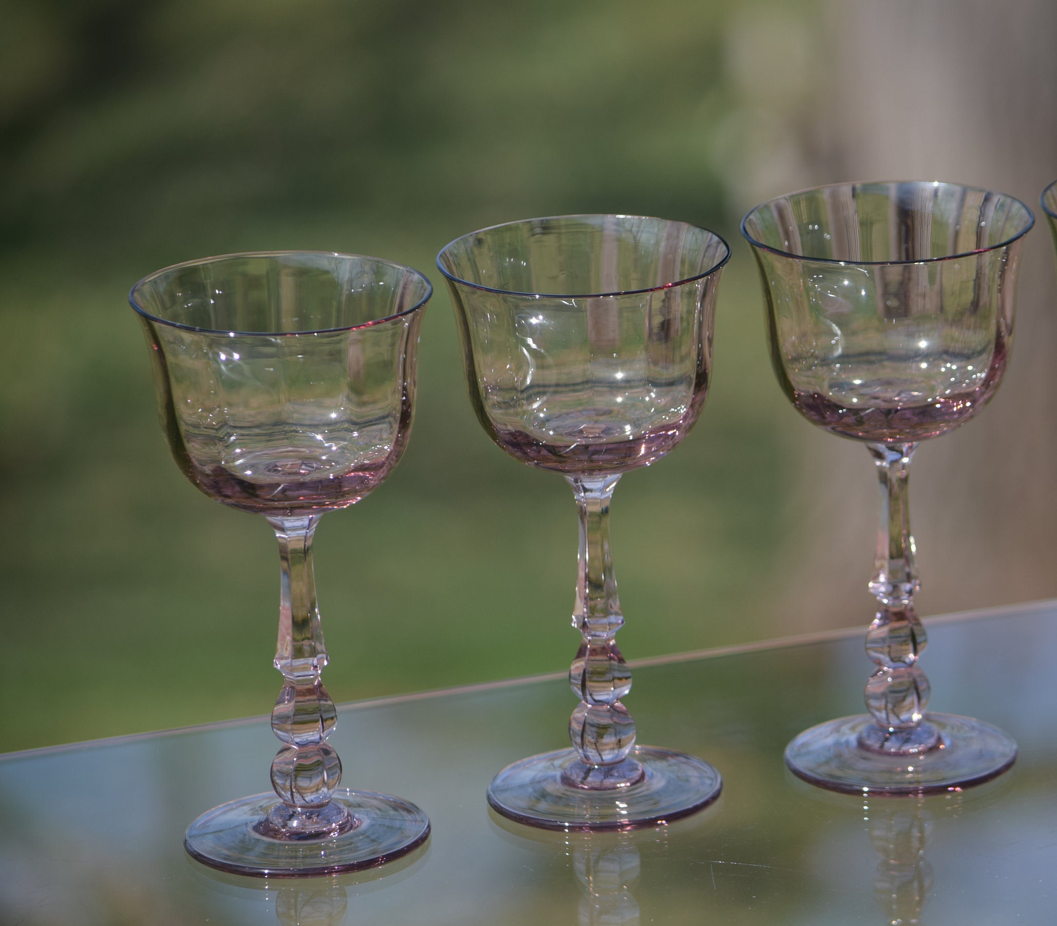 Vintage Purple Cocktail ~ Martini Glasses, Set of 4, Manhattan Glasses ...