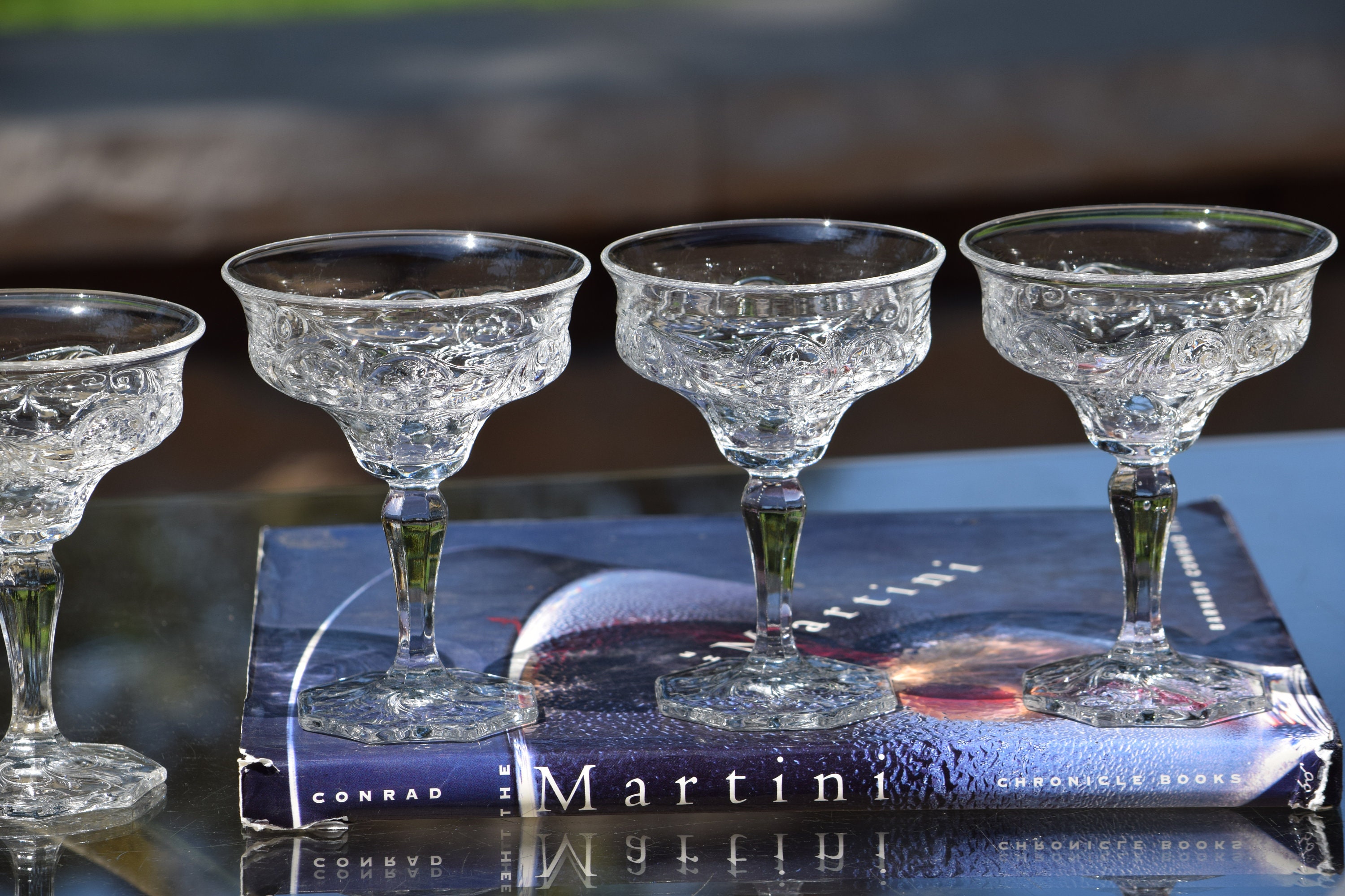 6 Antique Pressed Glass Cocktail ~ Mini-Martini Glasses, McKee, Rock  Crystal c. 1915, After Dinner Drinks Dessert Cocktail ~ 3 oz Cocktails