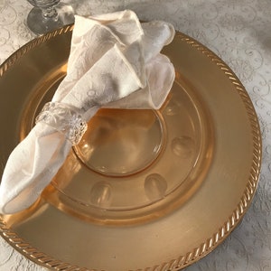Vintage Fostoria Etched Glass Appetizer Plates: Set of 4