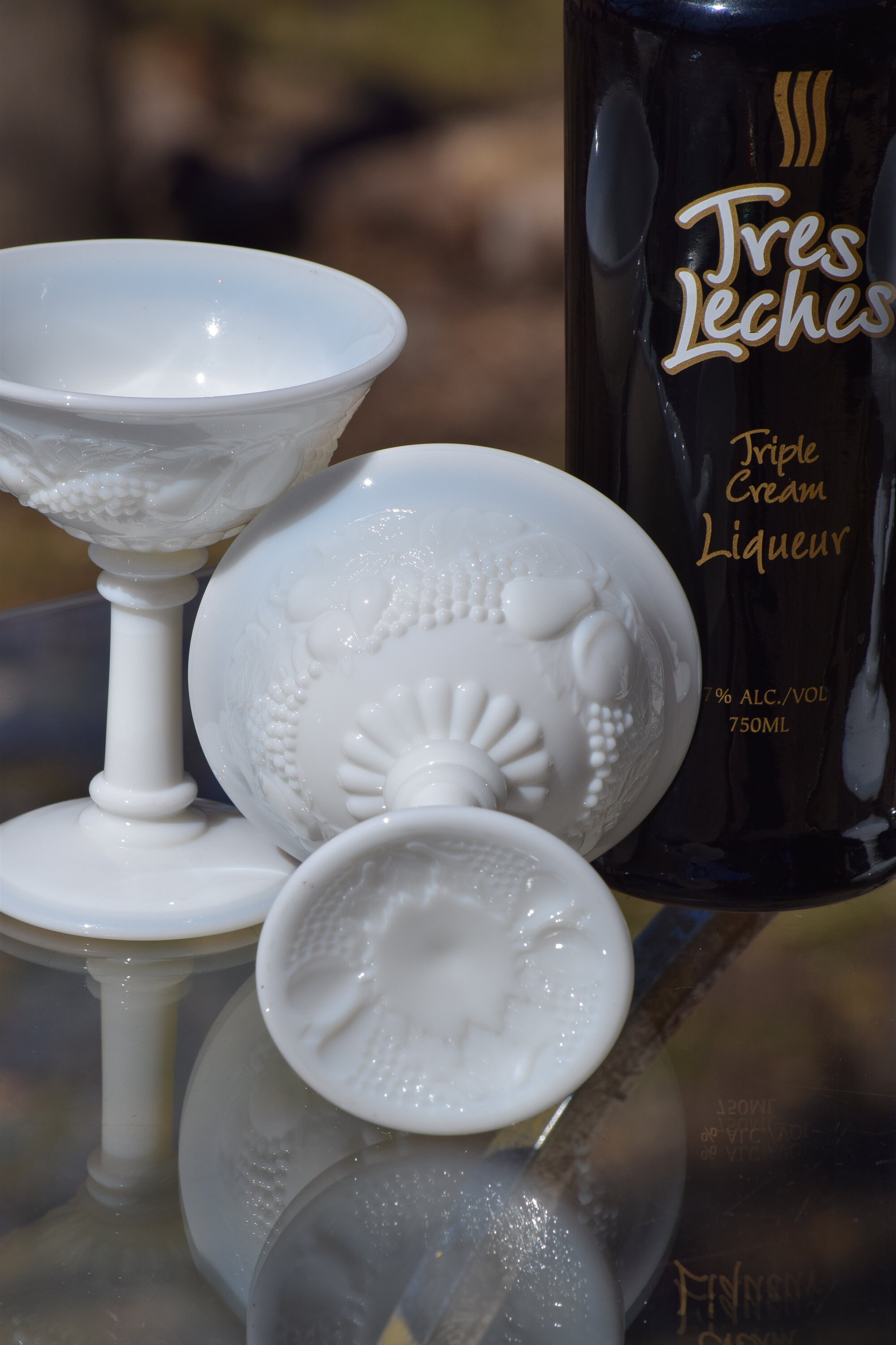 Vintage White Milk Glass Cocktail Glasses, Westmoreland Milk Glass, circa 1930's, Set of 6