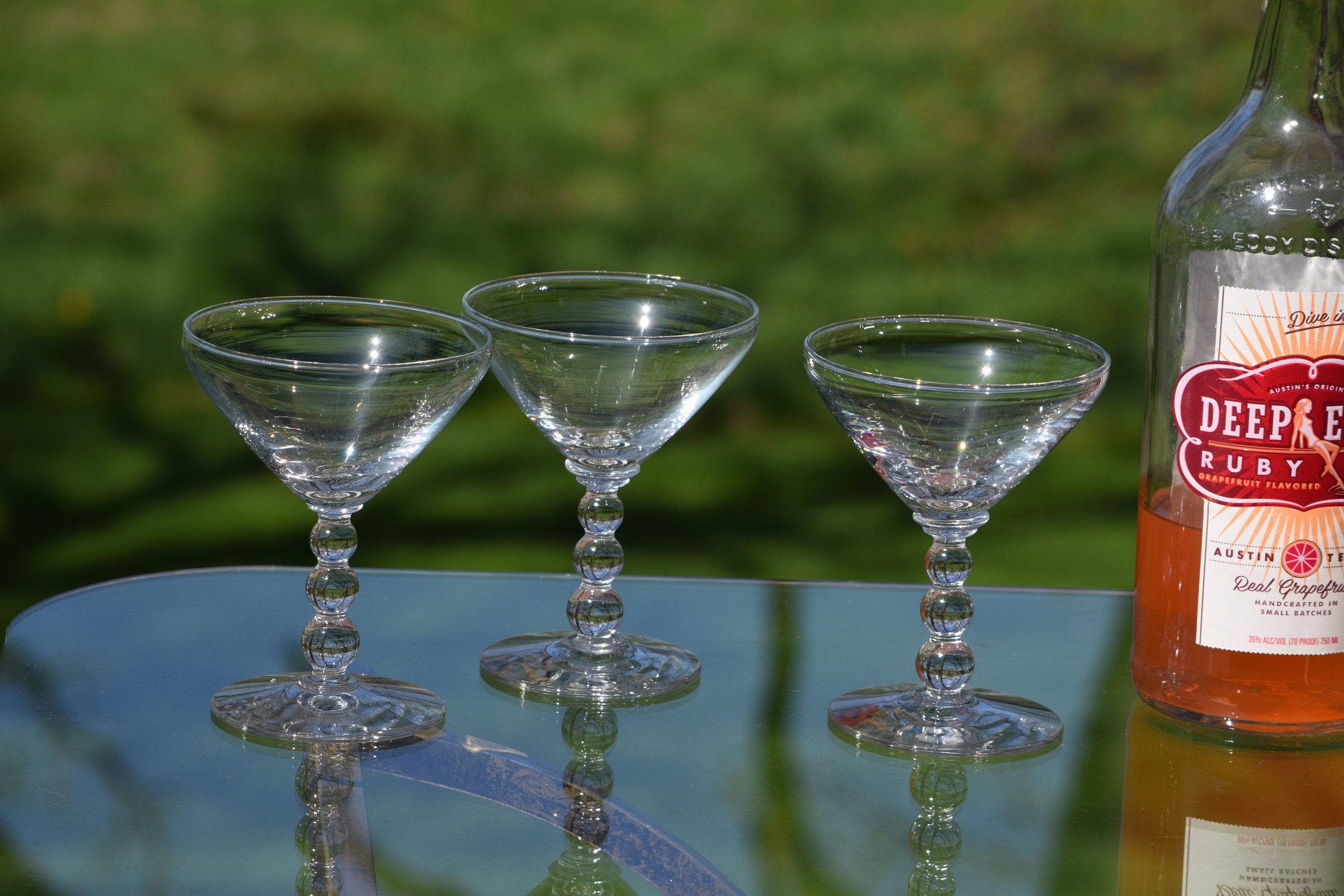 6 Vintage Cocktail - Martini Glasses, Candlewick, circa 1950's