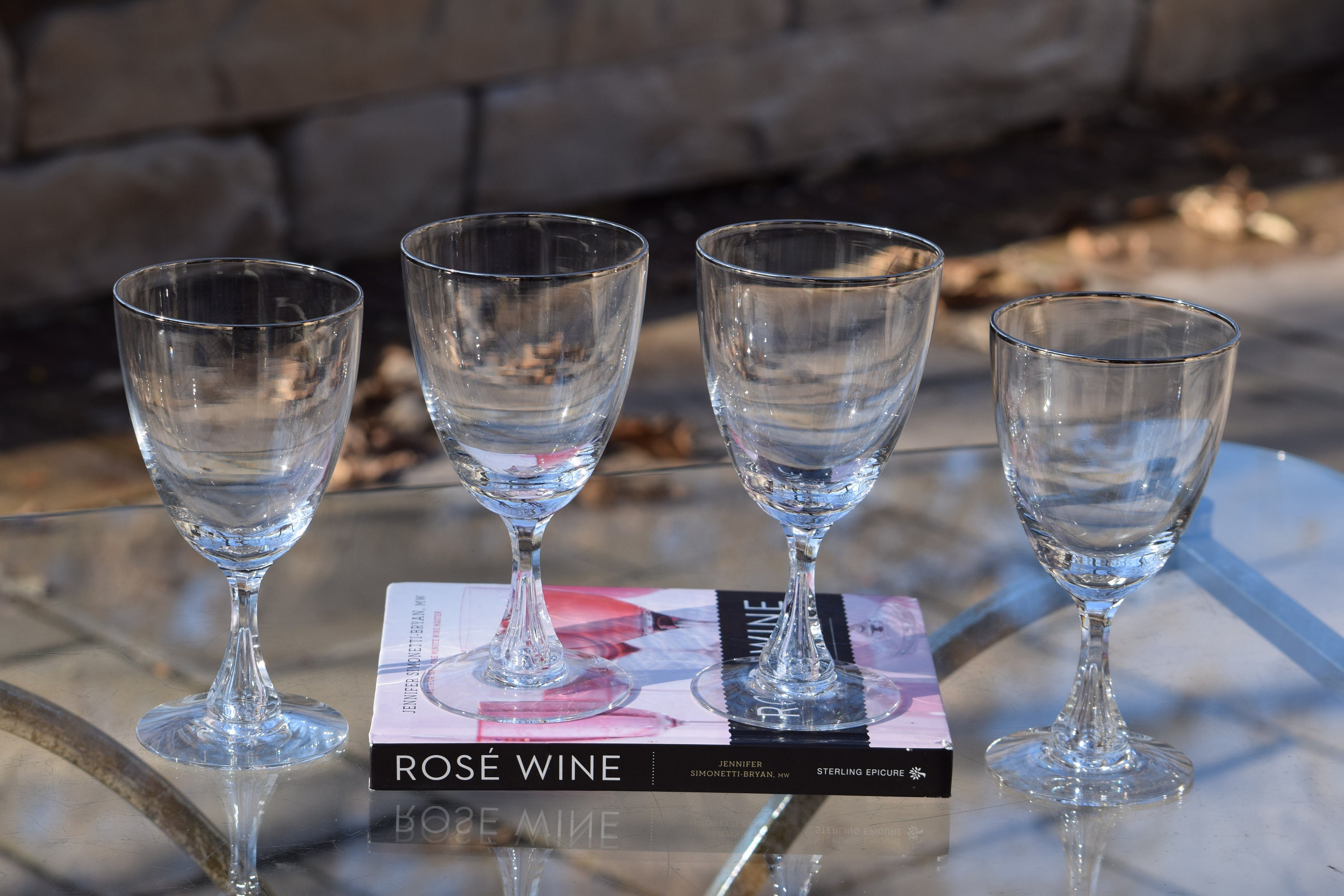 Epicure Personalized Crystal White Wine Glasses Set/4