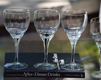 Vintage Crystal Wine Glasses with Blown Stem - Belfor, Exquisite,  Set of 5, Vintage Dessert - Port Wine Glasses, 5 oz.