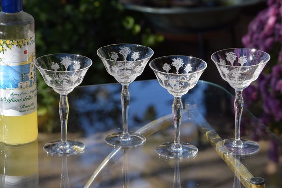 Kira Hand Etched Martini Glass + Reviews | CB2