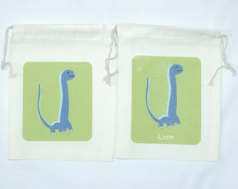 Dino Favor Bags, Dino Party Bags, Dino Party, Dino Bags, Dino Birthday Bags, Dino Muslin Bags, Dino Gift Bags