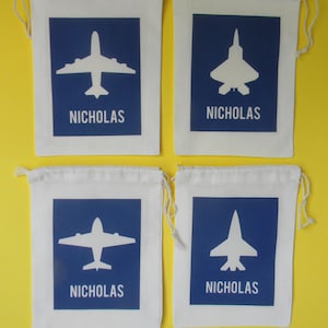 Airplane Party Bags, Airpline Favor Bags, Airplane Personalized Favor Bags, Airplane Favor Bags, Airplane Birthday Party Favors