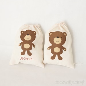 Teddy Bear Birthday Favor Bags, Teddy Bear Party Favor Bags, Teddy Bear Personalized Favor, Teddy Bear Gift Bags, Bear Bag