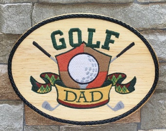 Golf Sign, Father's Day Gift, Man Cave Decor, Dad's Birthday Gift, Den Decor, Golf Lover Gift, Balsa Wood Embroidery Art