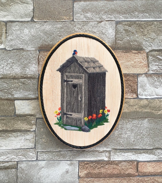 Farmhouse Outhouse Wall Hanging Lodge Bathroom Decor Balsa Etsy