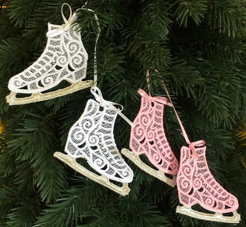 Ice Skate Ornaments Christmas Tree Decorations Gift Toppers Etsy