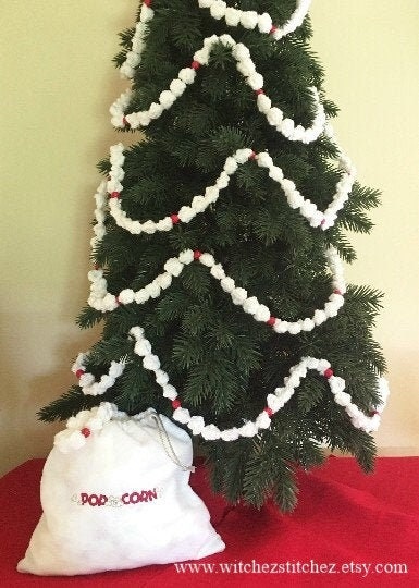 Popcorn Cranberry Garland 12 Feet Long Crochet Christmas - Etsy