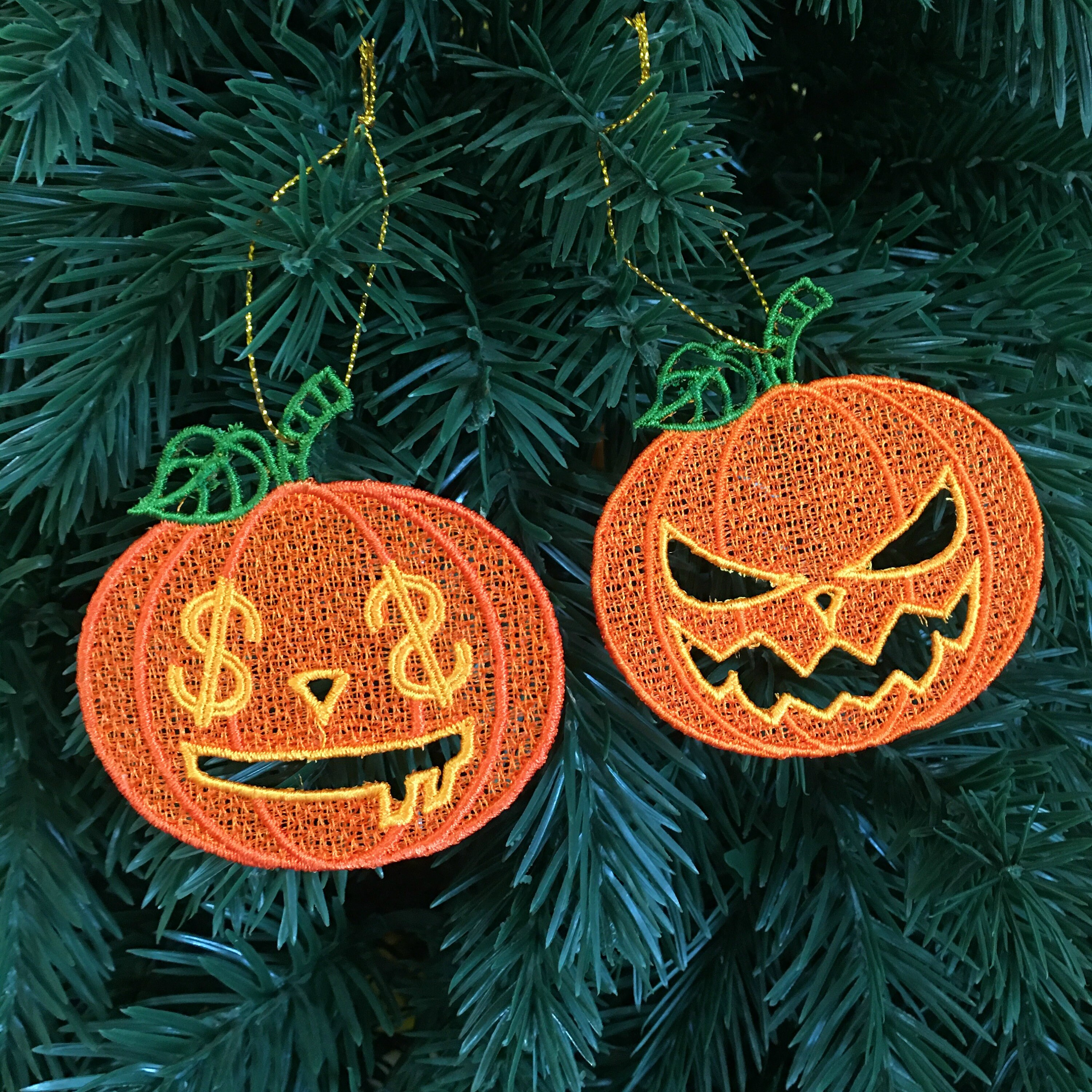 Pumpkin Ornaments Set of 10 JackOLanterns Halloween Etsy