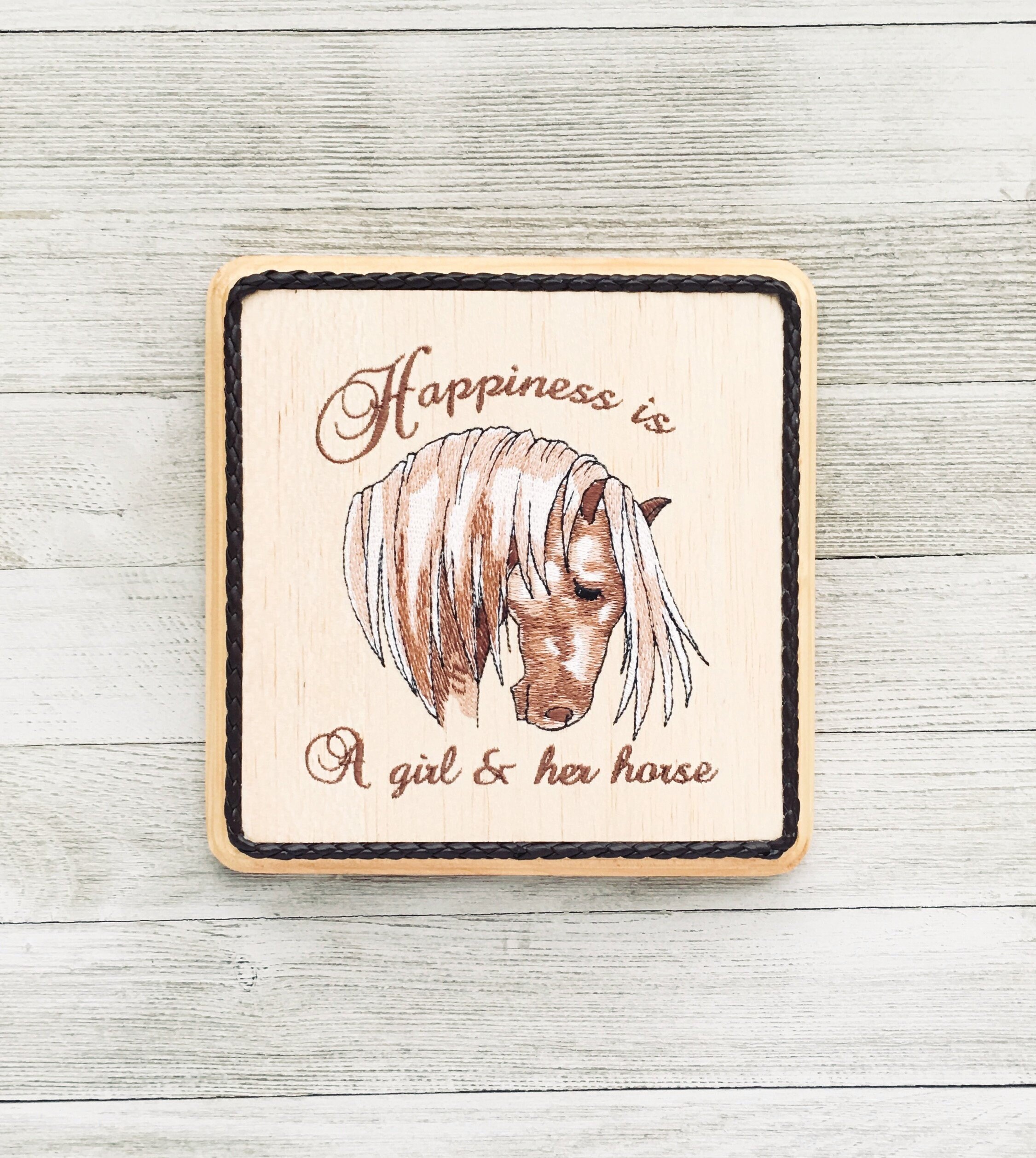 Cowgirl Bedroom Horse Wall Decor Balsa Wood Embroidery Art Country Girl Home Decor Horse Lover Gift