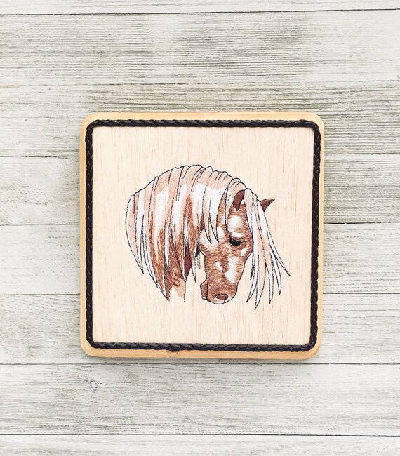 Horse Head Portrait Cowgirl Bedroom Decor Horse Lover Gift Balsa Wood Embroidery Art