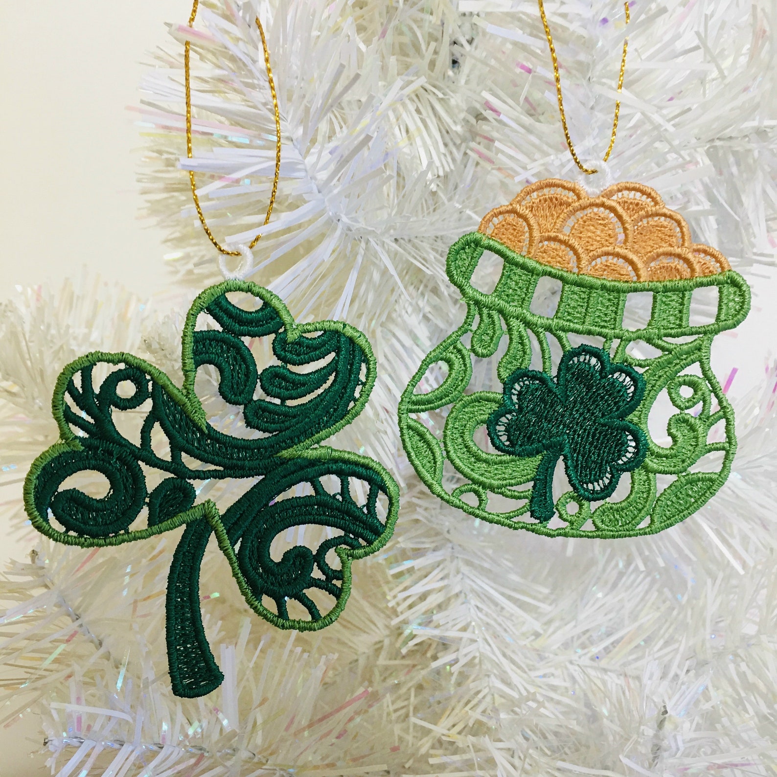 st patricks day mini tree ornaments