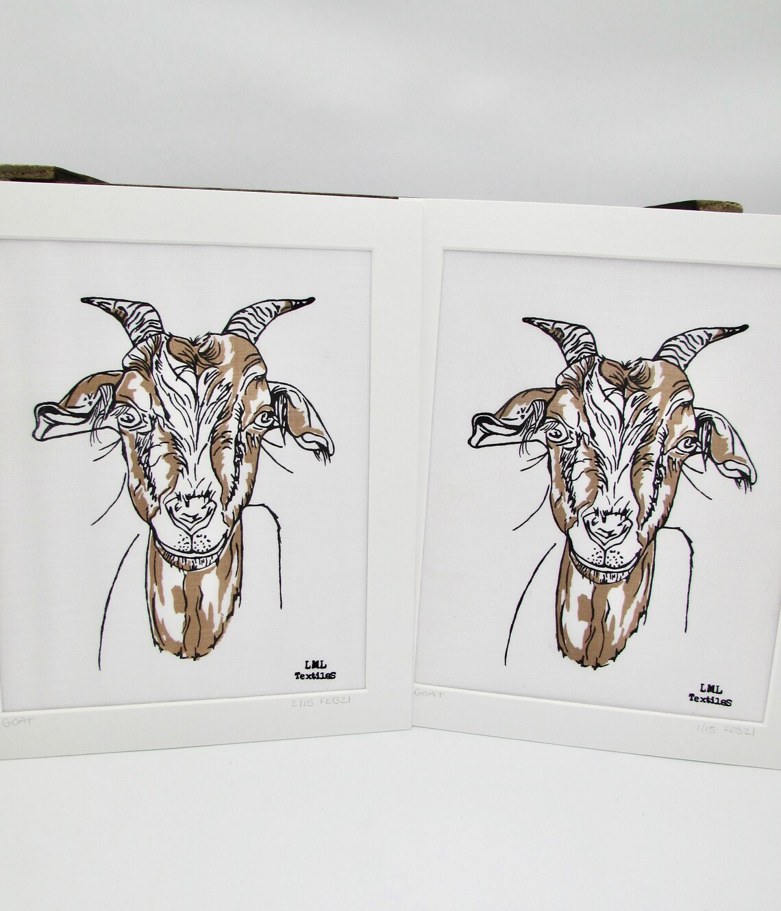 Goat Print Screen Print Animal Art Goat Screen Print Etsy