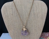 Mexican Calcite Pendant Necklace, Purple Necklace, Raw Gemstone, Stone of the Mind