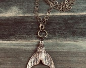Bronze Whale Tail Necklace, Mermaid Tail, Boho Chic Necklace