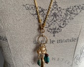 Turquoise and Gold Pearl Jewelry Set, Mother s Day Gift