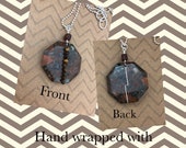 Brecciated Jasper Gemstone Necklace, Jasper Pendant, Wire Wrapped Pendant