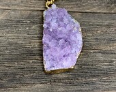 Amethyst Necklace, Raw Amethyst Gemstone Necklace