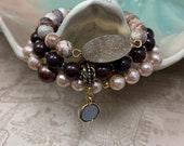 Gemstone Stacks, Stack Bracelet Set, Neutral Bracelets, Druzy, MOP, Agatha, Jasper Bracelets, Boho Bracelets