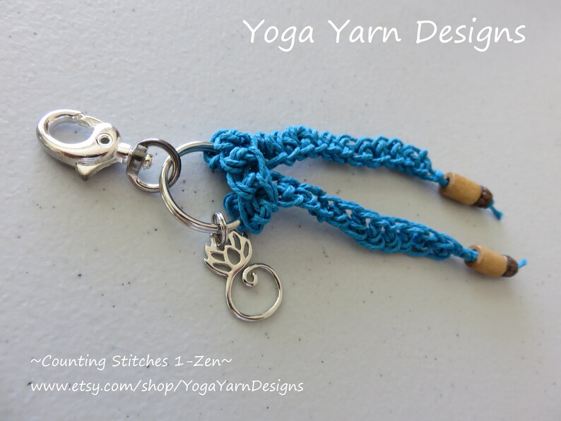 Lotus Key Chain Crocheted with Hemp