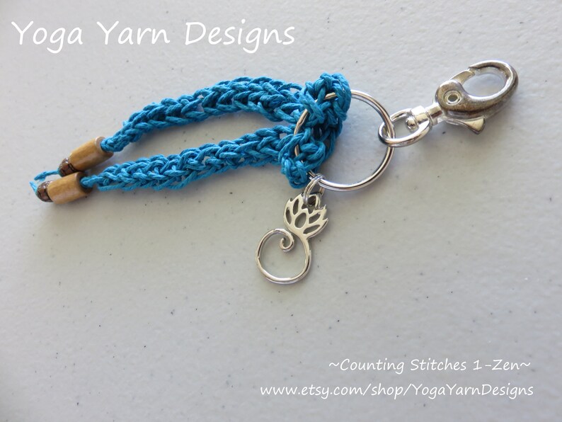 Lotus Key Chain Crocheted with Hemp