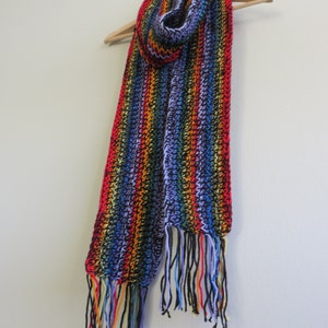 Crocheted Chakra Scarf, Rainbow Scarf - Etsy