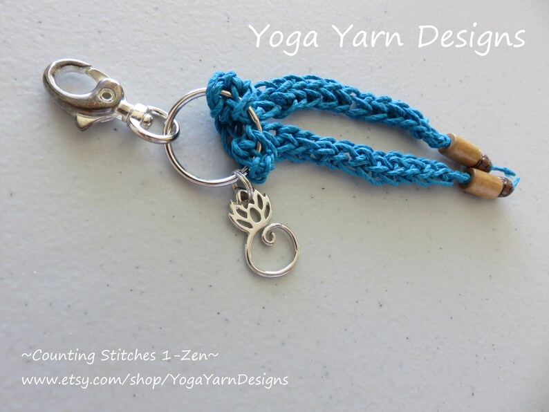 Lotus Key Chain Crocheted with Hemp
